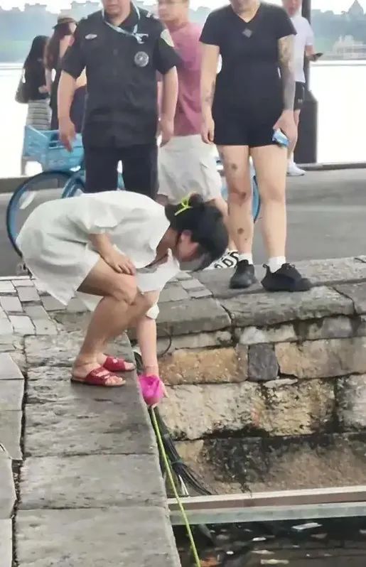最大的配资公司 游客偷摘荷花，西湖边一幕被拍！景区：已处罚