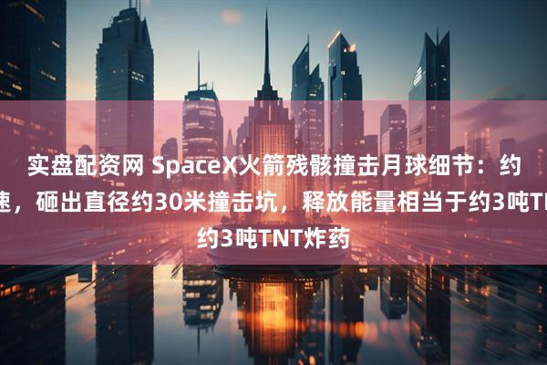 实盘配资网 SpaceX火箭残骸撞击月球细节：约7倍音速，砸出直径约30米撞击坑，释放能量相当于约3吨TNT炸药